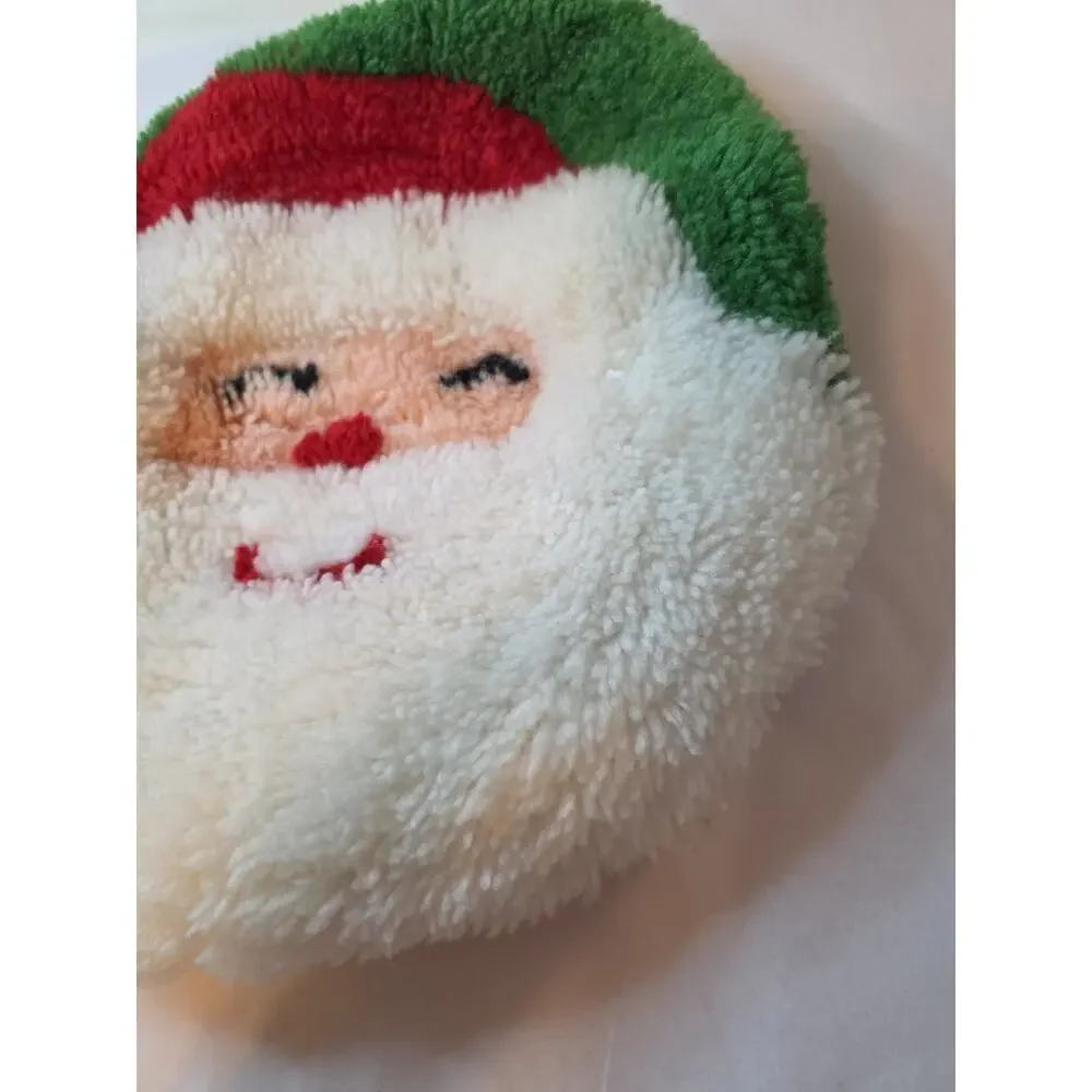 Unused MCM Vtg Red MERRY CHRISTMAS Chenille BATH TOILET SEAT Lid COVER Bathroom